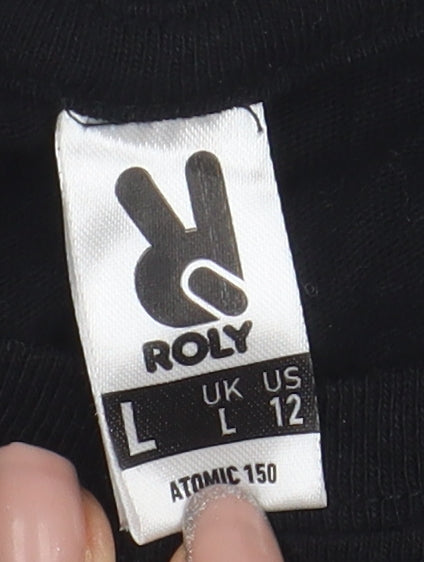 Roly Black Unisex Cotton T-Shirt, L, Casual Basic Wear