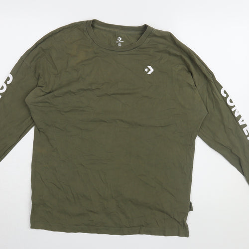 Converse Men's Green Long Sleeve T-Shirt M