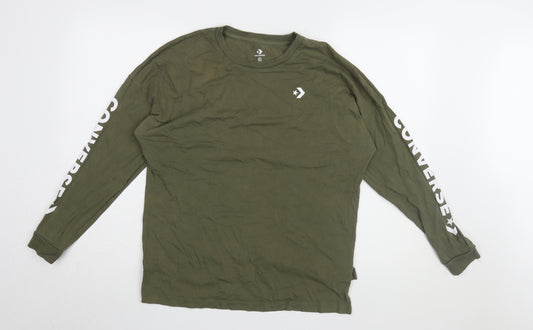 Converse Men's Green Long Sleeve T-Shirt M