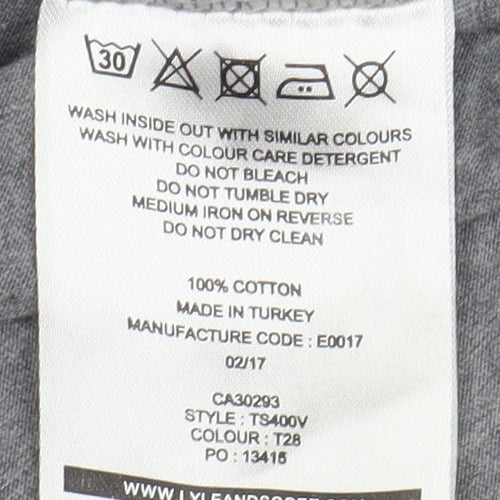 Lyle & Scott Men's Grey XL Logo T-Shirt - Classic Style