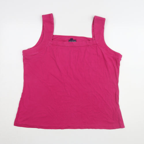 Long Tall Sally Women's Pink XL Basic Cotton Tank