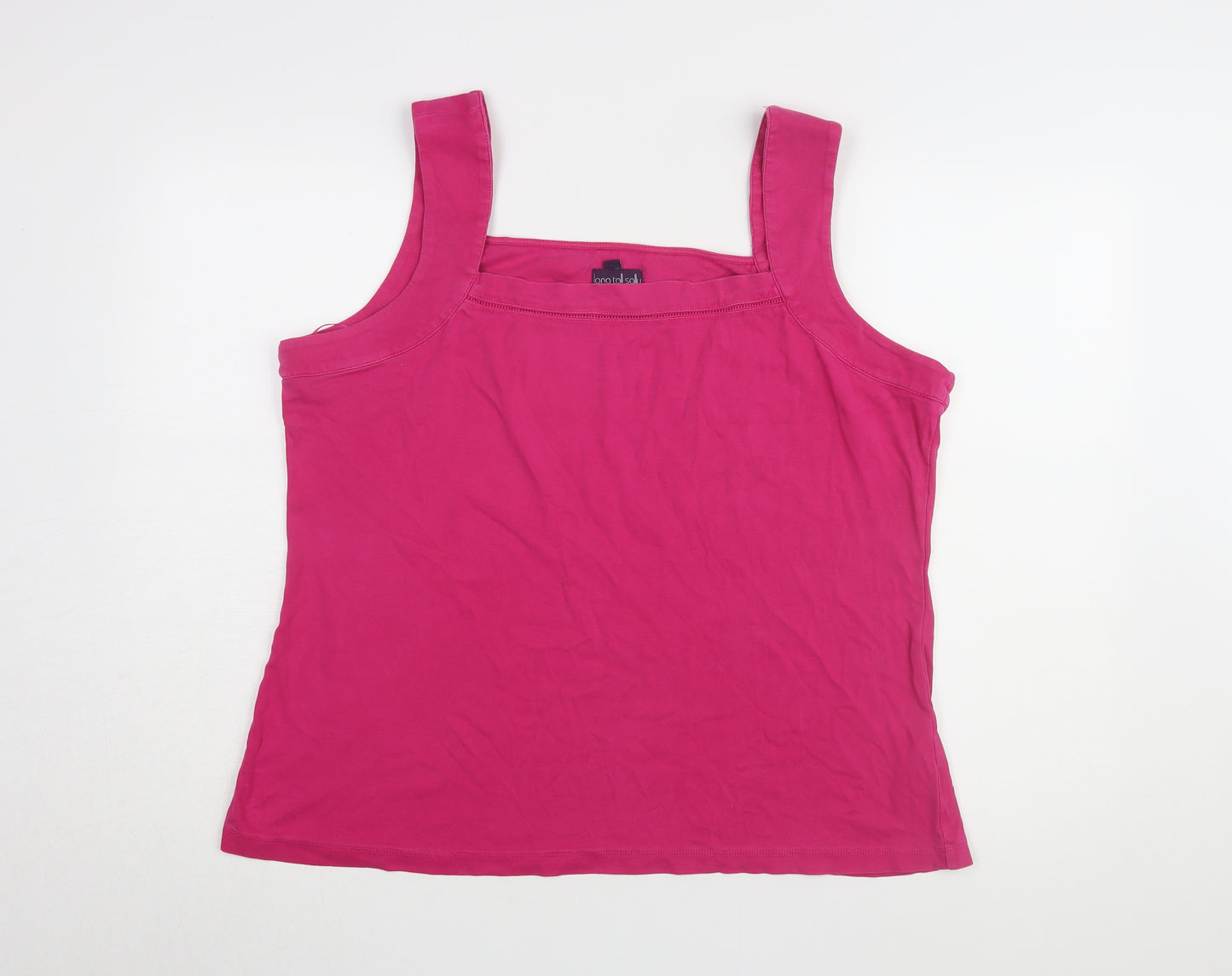 Long Tall Sally Women's Pink XL Basic Cotton Tank