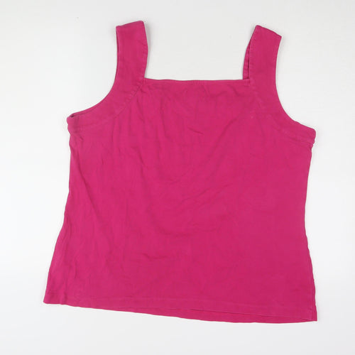 Long Tall Sally Women's Pink XL Basic Cotton Tank