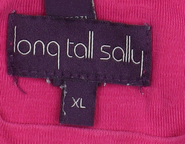 Long Tall Sally Women's Pink XL Basic Cotton Tank