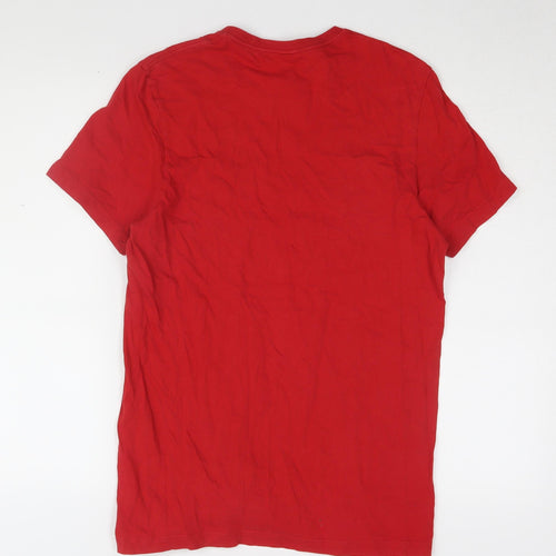 Adidas Men's Red Regular Fit T-Shirt - Size S