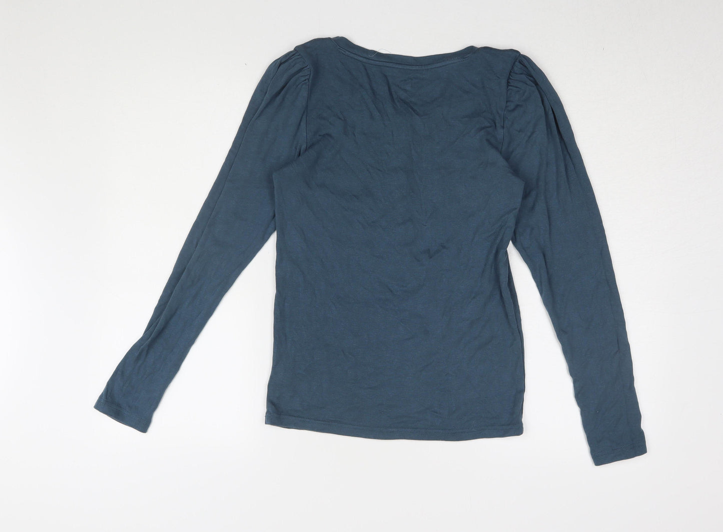 Gap Women’s Blue Henley T-Shirt M Long Sleeve Casual