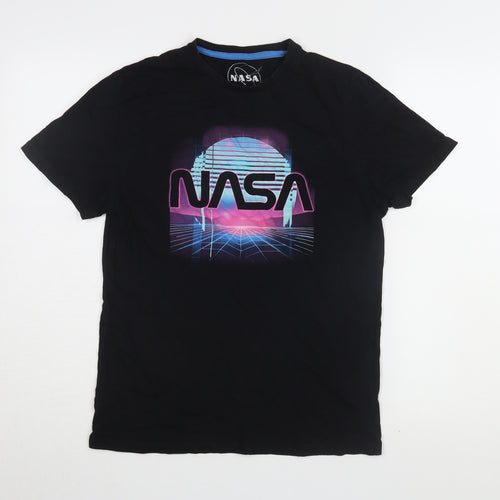 NASA Men's Black Retro Graphic T-Shirt Size S