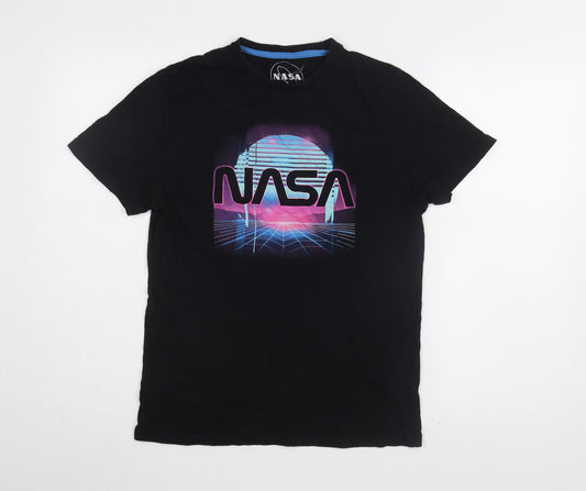 NASA Men's Black Retro Graphic T-Shirt Size S