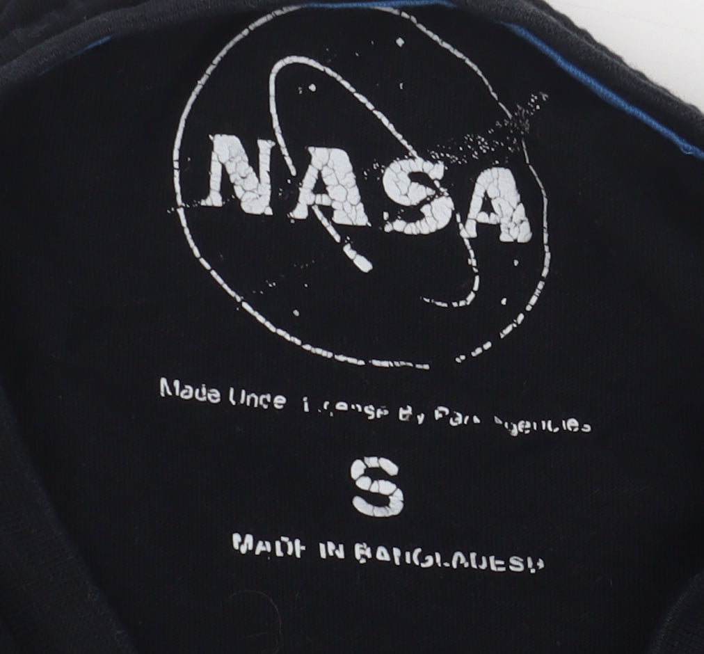 NASA Men's Black Retro Graphic T-Shirt Size S