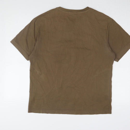 BOTEDANNU Men's Brown 2XL T-Shirt, Short Sleeve, Jersey