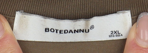 BOTEDANNU Men's Brown 2XL T-Shirt, Short Sleeve, Jersey