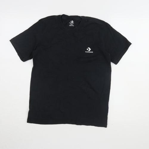 Converse Unisex Black Cotton Basic T-Shirt 2XS