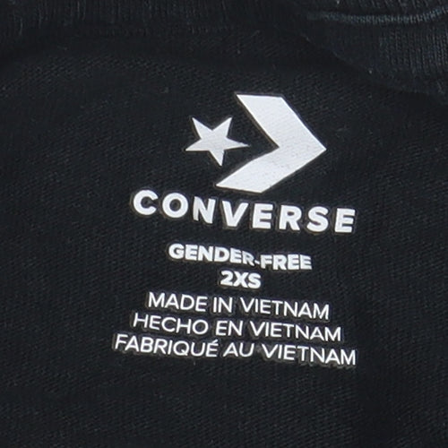 Converse Unisex Black Cotton Basic T-Shirt 2XS