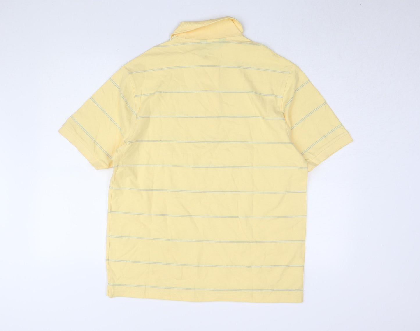 Marks and Spencer Men's Yellow Striped Polo Shirt M