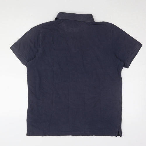 Mexx Men's Blue Polo Shirt Size 12 Solid Cotton Casual