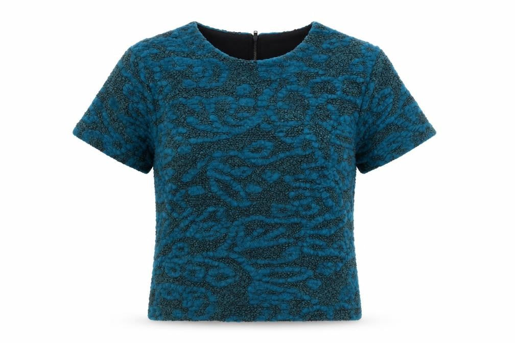 Front view of H&M Women's Multicoloured, size 8, Animal Print Top
