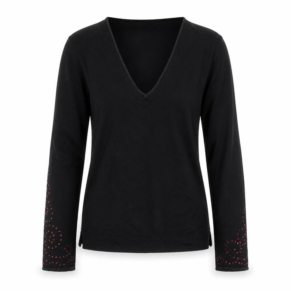 Front view of Next Women's Black Rhinestone jumper, size 10