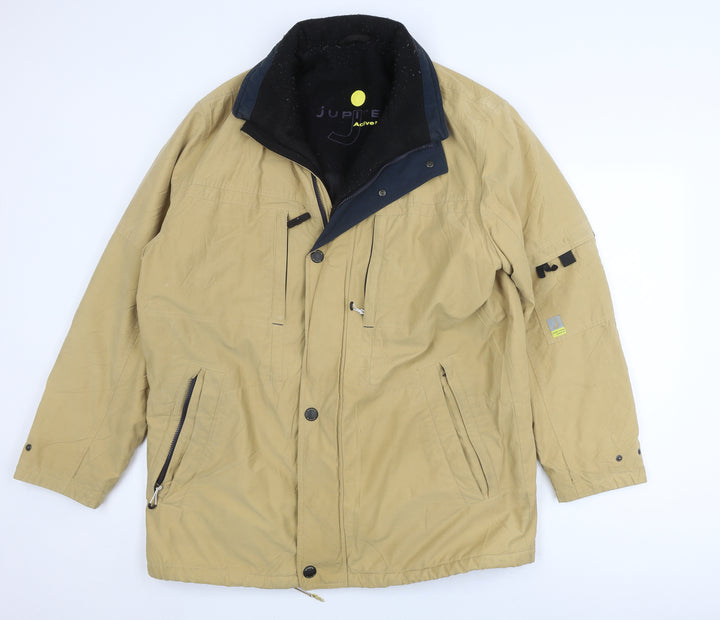 Jupiter Men's Beige Parka Jacket Size M Cotton Blend