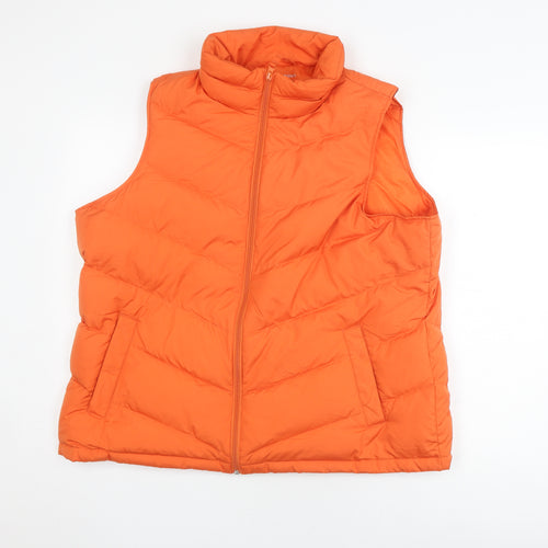 Lands' End Women's Plus Orange Puffer Waistcoat