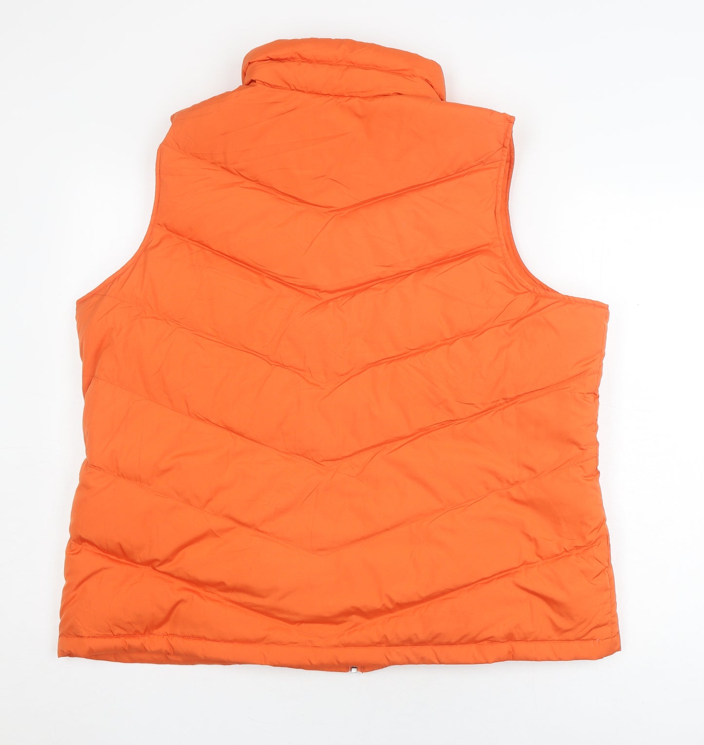 Lands' End Women's Plus Orange Puffer Waistcoat