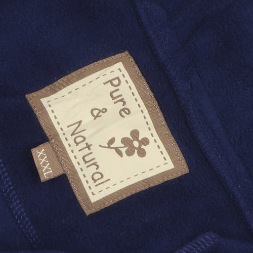 Pure & Natural Women's Blue Embroidered Full Zip 3XL Fleece