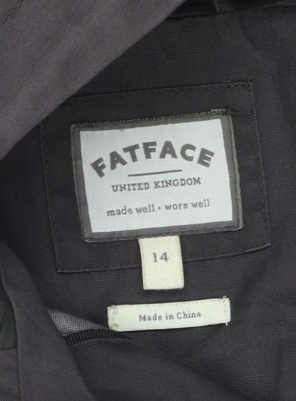 FatFace Women's Grey Parka Jacket Size 14 Hooded