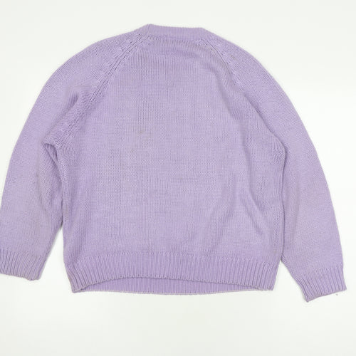 Berkertex Women's Lavender Cable-Knit Jumper Size 16