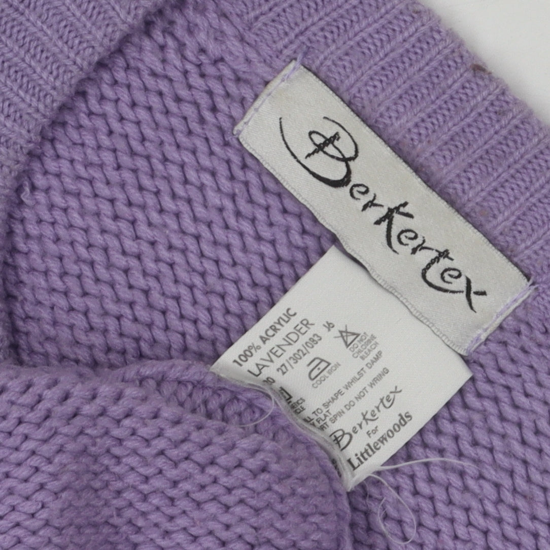 Berkertex Women's Lavender Cable-Knit Jumper Size 16