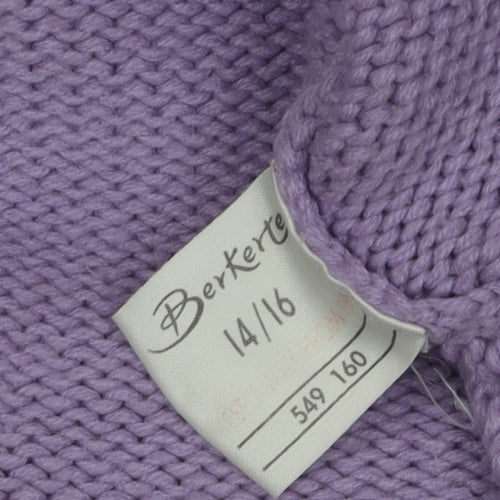 Berkertex Women's Lavender Cable-Knit Jumper Size 16