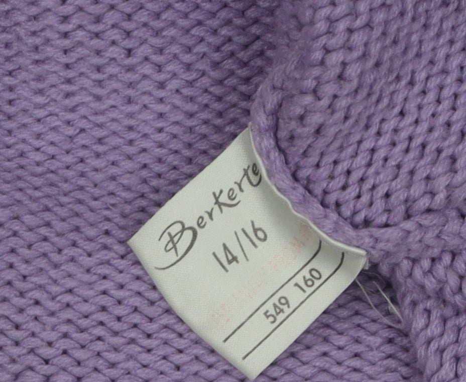 Berkertex Women's Lavender Cable-Knit Jumper Size 16