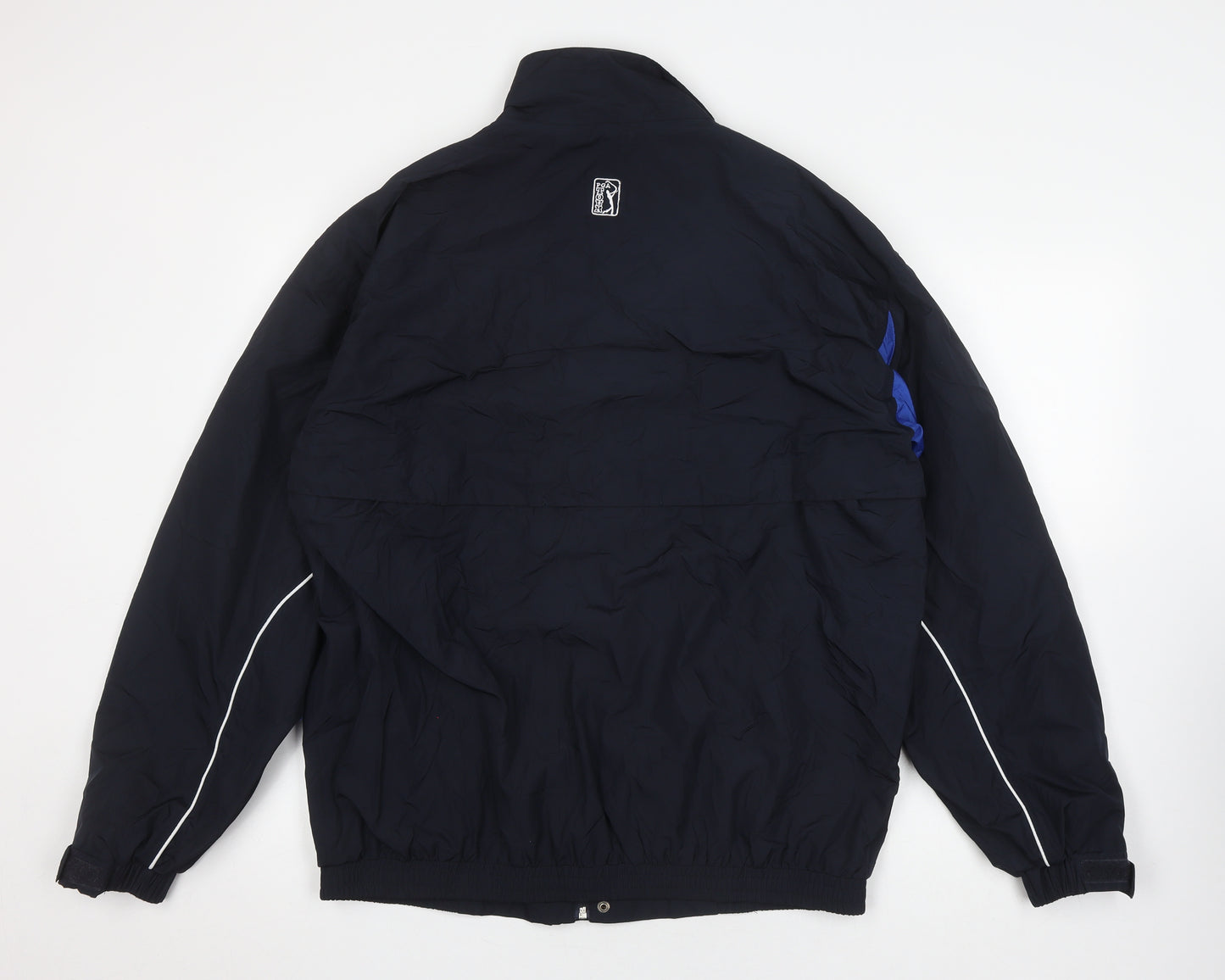 PGA Tour Men's Black Blue Windbreaker Jacket L