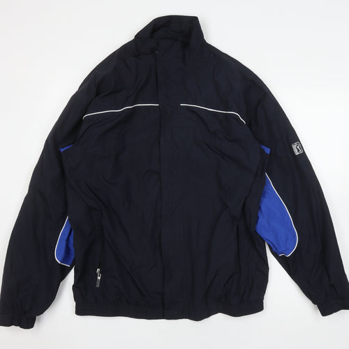 PGA Tour Men's Black Blue Windbreaker Jacket L