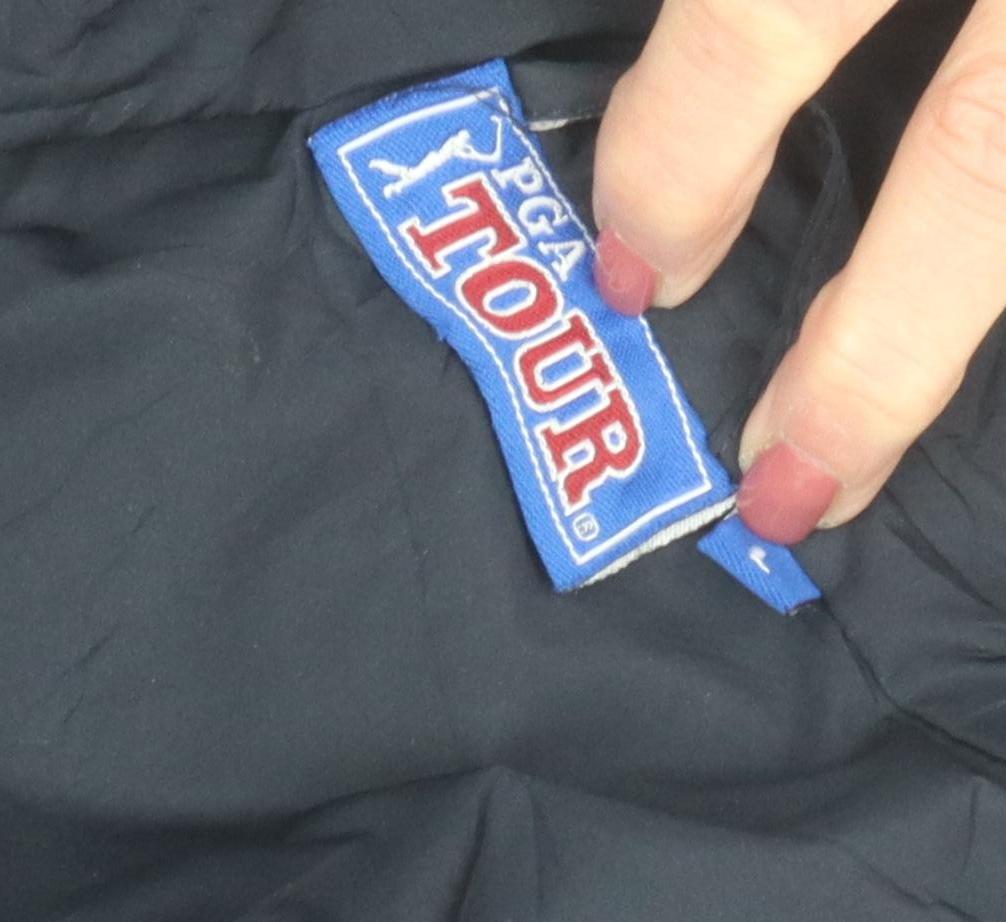 PGA Tour Men's Black Blue Windbreaker Jacket L