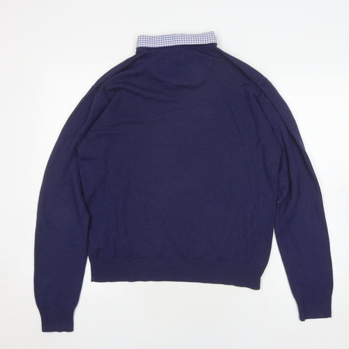 Pierre Cardin Men's Blue V-Neck Pullover M