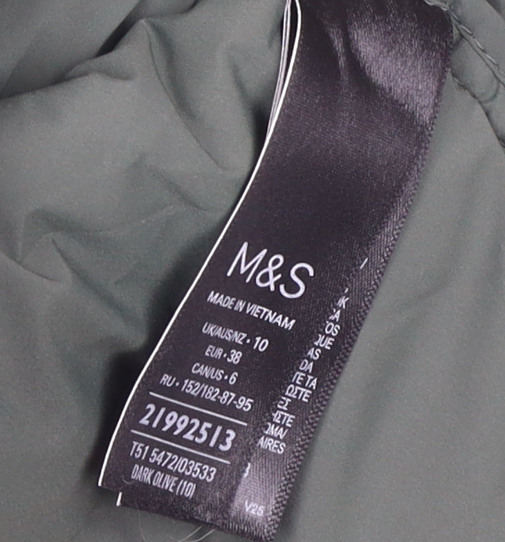 Marks and Spencer Women's Green Puffer Jacket Size 10