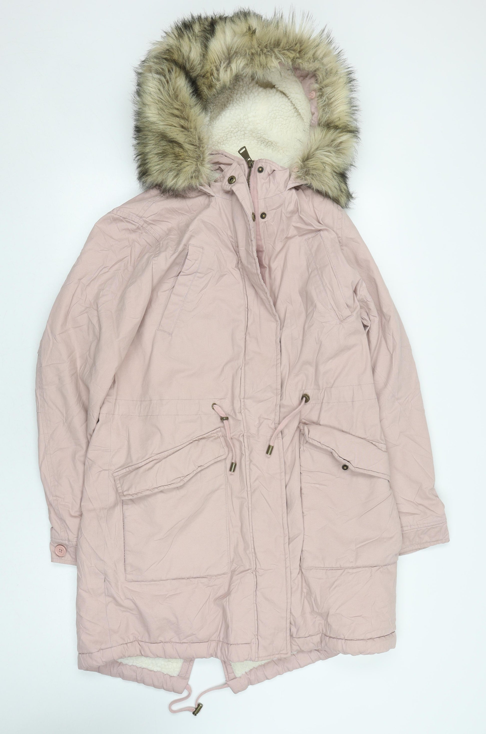 Marks and Spencer Women's Pink Hooded Parka Size 12 – Preworn