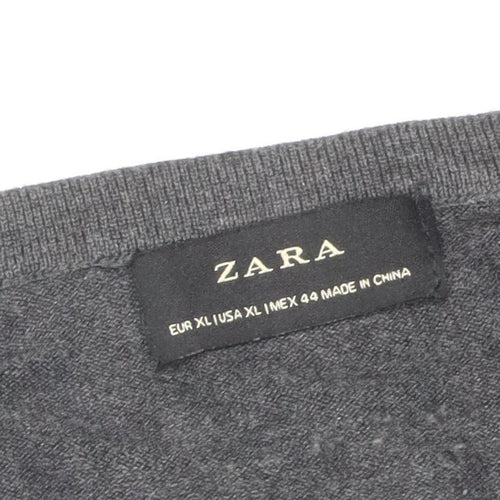 Zara Women's Grey Crew Neck Pullover Jumper Size 16