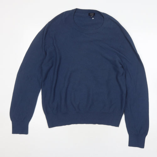 J.Crew Men's Blue Cotton Pullover Jumper Medium