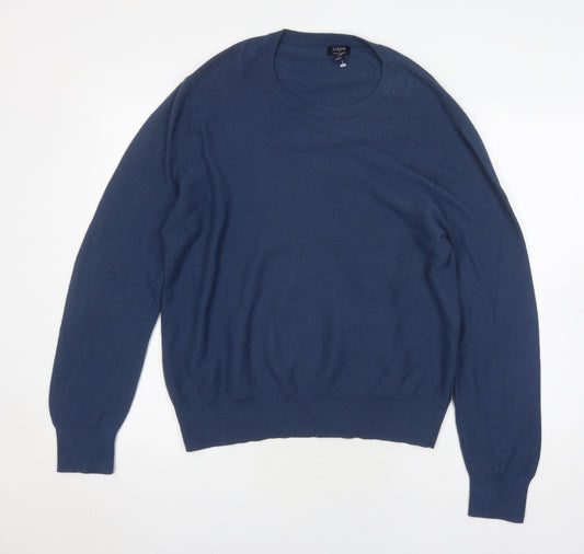 J.Crew Men's Blue Cotton Pullover Jumper Medium