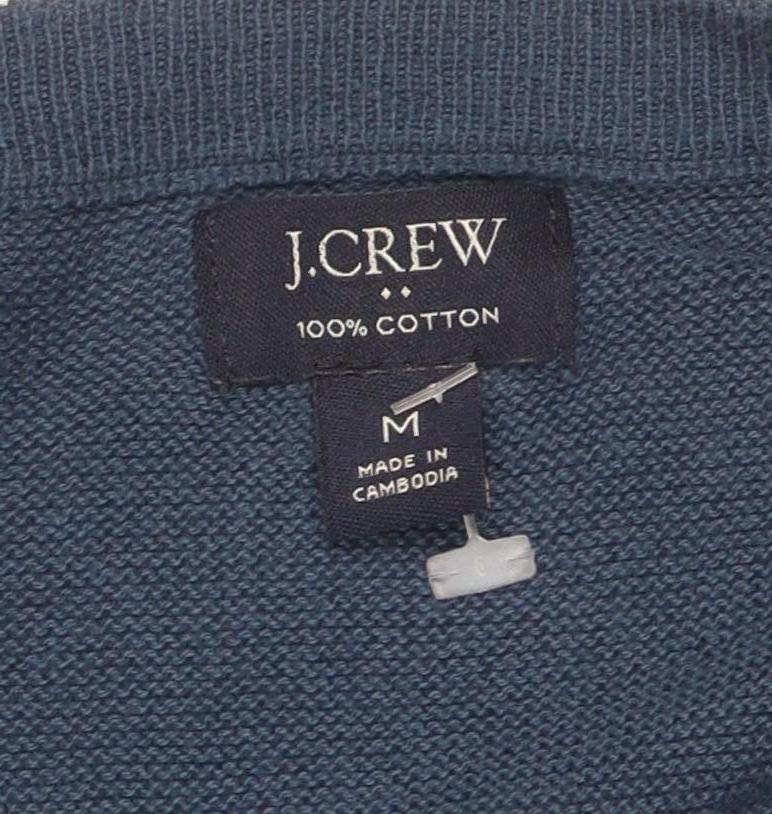 J.Crew Men's Blue Cotton Pullover Jumper Medium