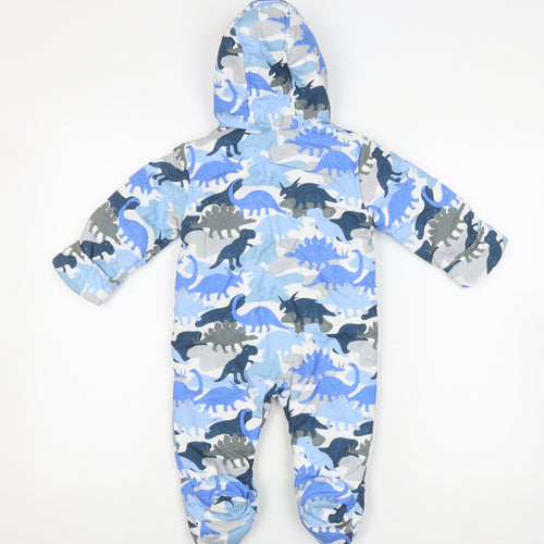 Marks and Spencer Blue Unisex Dinosaur Snowsuit 9-12 Months
