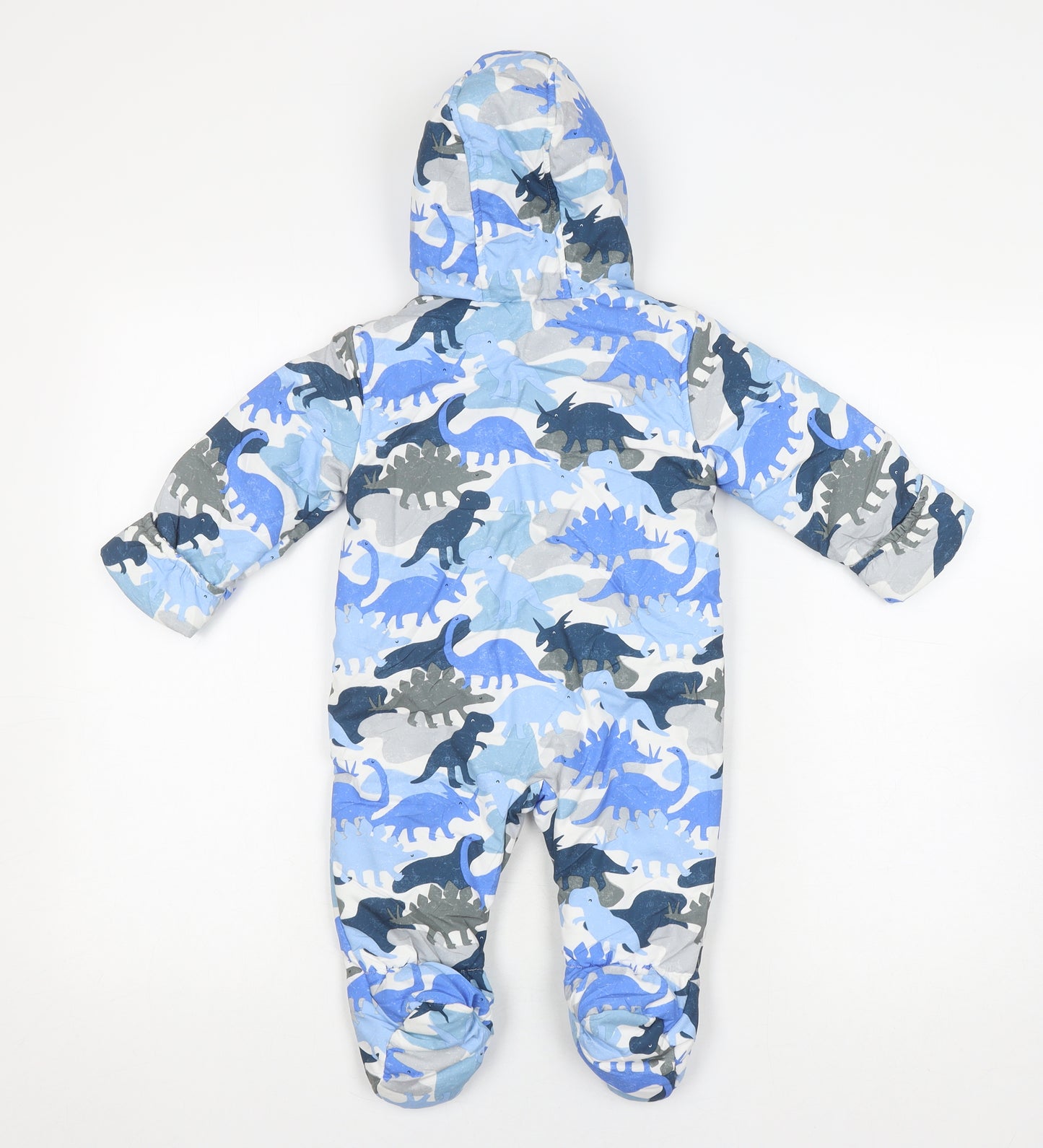 Marks and Spencer Blue Unisex Dinosaur Snowsuit 9-12 Months