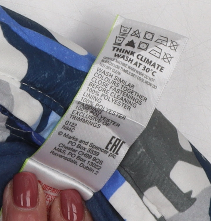 Marks and Spencer Blue Unisex Dinosaur Snowsuit 9-12 Months