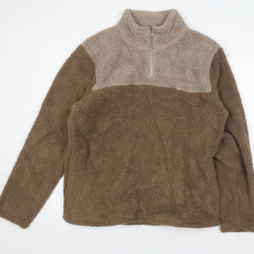Essentials Brown Fleece Unisex Sweatshirt Size L