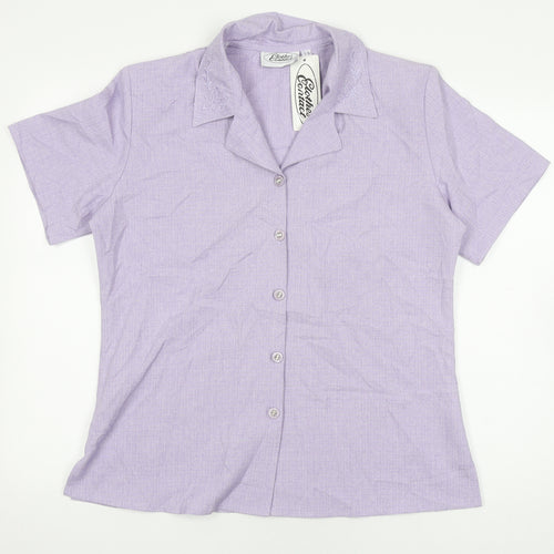 Clothes Contact Women's Purple Button-Up Shirt - Size 14