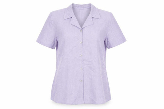 Front view of Clothes Contact Women's Purple Button-Up Shirt -, size 14