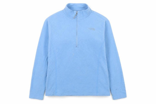 Front view of The North Face girls’ blue fleece pullover sweatshirt xl