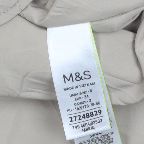 Marks and Spencer Women's Beige Quilted Long Jacket
