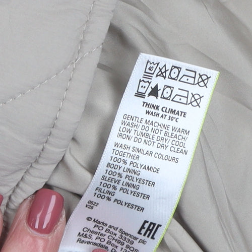 Marks and Spencer Women's Beige Quilted Long Jacket