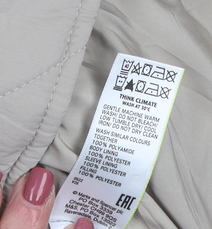 Marks and Spencer Women's Beige Quilted Long Jacket